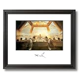 Solid Wood Black Framed Salvador Dali Last Supper Wall Decor Pictures Art Print