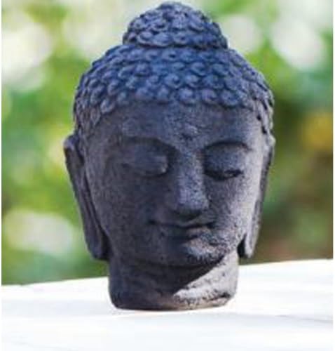 Volcanic Ash Buddha Head Statue Home Decor (6 Inch)