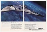 1982 Futuristic Aerospacecraft Aircraft Loral 2-Page Print Ad