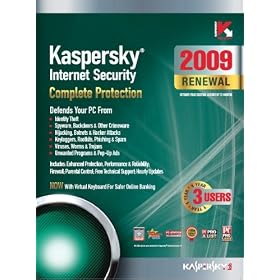 Kaspersky Internet Security 2009, 3-Desktop, 1 year Renewal Subscription (PC)