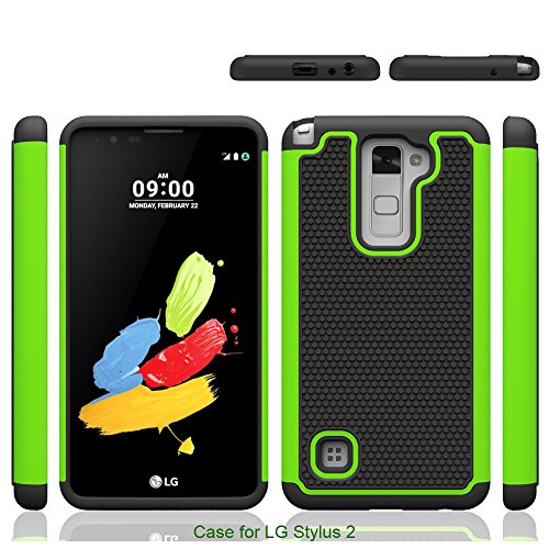LG G Stylo 2 LS775 Case,LG G Stylus 2 K520 Case,Dual Layer Hybrid Armor Defender Protective Case Cover for LG G Stylo 2 2nd Gen (2016 New Release Version) Green