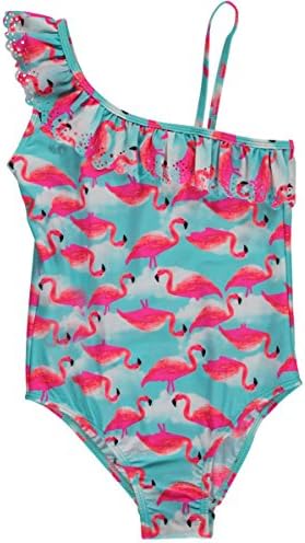 Surf Zone Big Girls' "Flamingo Fest" 1-Piece Swimsuit - aqua/pink, 14 - 16