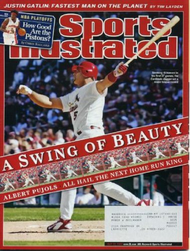 Sports Illustrated May 22, 2006 Albert Pujols/St. Louis Cardinals, Justin Gatlin, NBA Playoffs/Detroit Pistons