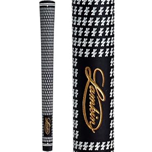 Lamkin Crossline 58 Round Golf Grip (Black/White, Standard)