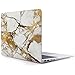 iDOO Plastic Hard Case ONLY for MacBook Air 11 inch (Model: A1370 and A1465) - White & Gold Marble