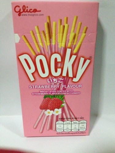 Gligo Pocky (strawberry flavour) biscuit stick coated withstrawberry flavour 45 g/bag)