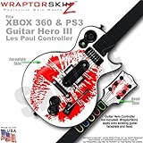 Big Kiss Red on White WraptorSkinz Skin fits XBOX 360 & PS3 Guitar Hero III Les Paul Controller (GUI