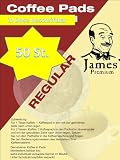 Produkt-Bild: Office Pads - in beschriftbarer Dose 50 St&uuml;ck - Kaffeepads einzeln verpackt - James Premium&reg;  Erlesener Kaffee, ausgewogen und aromatisch mit vollem Geschmack.  Als Einzelportionen R&ouml;stfrisch verpackt!