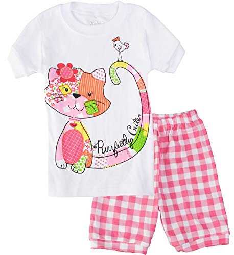 Cats Pajamas Girls Sleepwear Clothes Set Kids Dog Cotton 2 Piece Shorts Suit