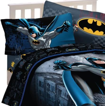 3pc DC Comics Batman Twin Bed Sheet Set Guardian Speed Bedding Accessories