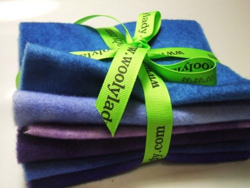 WoolyLady Lavender Blue 100% Hand Dyed Felted Wool Fabric 6 Pack - 6" x 16"