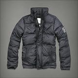 Abercrombie & Fitch アバクロ メンズ ダウンジャケット アウター [ダークグレー/左腕ロゴパッチ] 並行輸入品