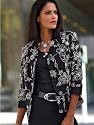 Blusenblazer schwarz/wollweiß