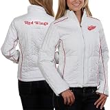 NHL Detroit Red Wings Ladies White Quilted Full Zip Jacket (Medium)