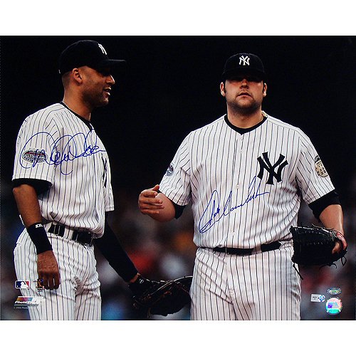 Steiner Sports MLB New York Yankees Joba Chamberlain/ Derek Jeter Dual Signed 2008 On Field Horizontal 16x20 Photograph