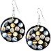 Brown lip Circles Round Shell Earrings