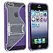 Purple S-Line Wave Design TPU Bumper Gel Shell Back Case Cover Skin with Stand for iphone 5 5G 5th