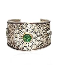 Rose Cut Diamond Bangle Bracelet 14kt Yellow Gold Victorian Look Jewelry