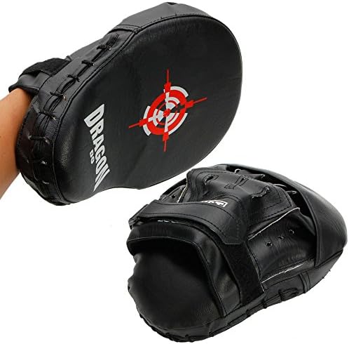 Handle Target MMA Boxing Focus Strike Pads Mitt Punch Thai Kick Karate Black EVA