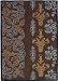 5' x 7' Area Rug Plants and Flowers Pattern in Chocolate
