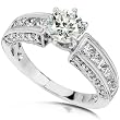 1-5/8ct TW Round Brilliant Diamond Engagement Ring in 14kt Gold (Size 6.5)