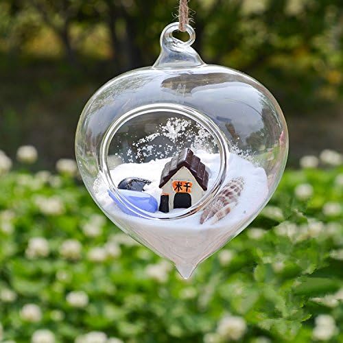 Hanging Glass Flowers Plant Heart shape Vase Terrarium Home wedding Christmas Decor