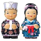 Japanese dolls, set of King and queen figurines, handmade gift