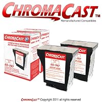 ChromaCast 797 Red Postage Meter Cartridge 2-Pack - Replacement for Pitney Bowes 797-0, 797-Q, 797-M - Premium Re-manufactured Cartridge compatible with K700, K7MO, mailstation, mailstation 2