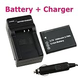 Replacement D-Li88 Li-Ion Battery + Battery Charger w/ Car Adapter for Pentax Optio H90 / P70 / P80 / W90 / WS80