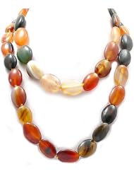 Agate Brown Autumn Mix Necklace From Aaliyah Hongs New Designer Collection.