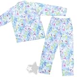 Blue Butterfly Flannel Pajamas for Women