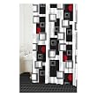 Black Red Gray White Contemporary Urban Beat Fabric Shower Curtain
