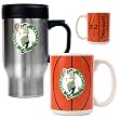 Boston Celtics NBA Stainless Steel Travel Mug & Gameball Ceramic Mug Set - Primary Logo by Great American Products