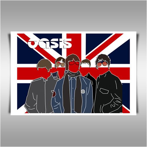 OASIS UNION JACK A1 CANVAS ART PRINT POSTER