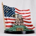 11 inch Bald Eagle With American Flag Head And Bust Figurine Statue