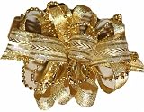 Hair Bows ~ New Gold Metallic Stripe Loop Hairbow ~ Flower Girl