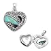 Sterling Silver and Marcasite Heart Locket Pendant With Turquoise - 17mm Height