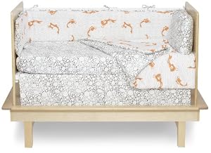 Argington Organic Crib Bedding Set, Fish And Pebbles Print