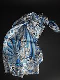 Rectangular Scarf 70'' X 9" Amate in White Double Sided