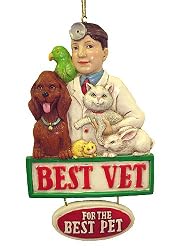 Male "Best Vet For The Best Pet" Veterinarian Christmas Ornament #W7447