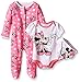 Disney Baby Minnie Mouse 3 Pc Set with Bib, Multi/Pink, 3/6 Months