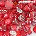 Jewelry Maker's Lampwork Crystal Bead Mix Ruby REDS 100+ 100g Hearts