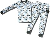 Blue/Gray Camo Long-Sleeve, long-leg thermal underwear for boys