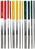 SE File Set - Diamond, Flat File, Different Grit & Size, 180mm, 12 Pc
