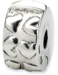 Sterling Silver Reflections Hinged Hearts Clip Bead