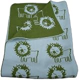 Soft Reversible Lambswool Shawl with Lion Motif in gift bag
