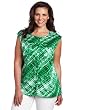 AK Anne Klein Womens Modern Print Pockets Blouse