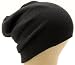 Ribbed Beanie Hat Slouch Style Skull Cap Ski Hat Black