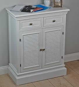 Kommode Schrank Holz weiß antik NEU Landhaus Shabby Chic Lamelle