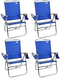 Rio High Boy Beach Aluminum Chair - 7 positions - 4 chairs incl.